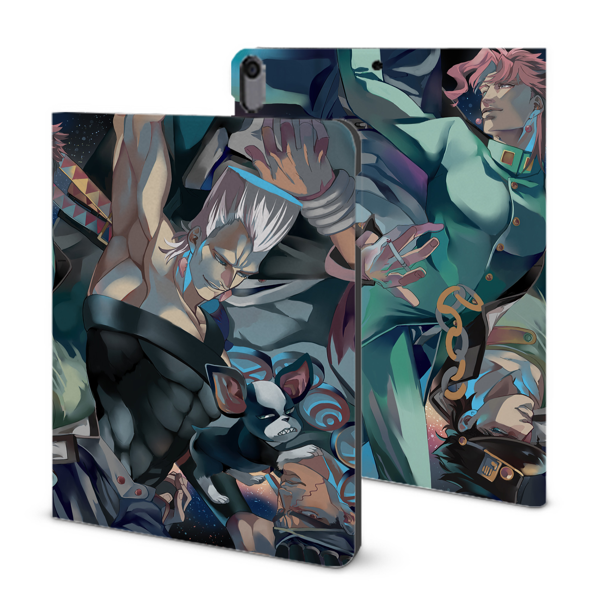 （画像用） ジョジョの奇妙な冒険 JoJo's Bizarre Adventure IPad ケース ブック型 PUレザー TPU 耐衝撃 軽量 薄型 ペン収納なし 全面保護 IPad 各モデル対応